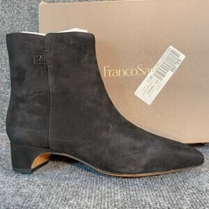 Brand New Franco Sarto Women's Size 8.5 Luella Black Suede Ankle Booties Boots